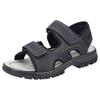 Trekkingsandale RIEKER, Herren, Gr. 42, schwarz, Textil, Lederimitat, sportlich, Schuhe, Sommerschuh, Outdoorsandale, Freizeitsandale, mit Profilsohle