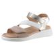 Sandalette ARA "MADEIRA" Gr. 39, beige (sand, weiß, platinfarben) Damen Schuhe Sandalen