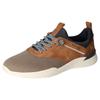 Slip-On Sneaker MUSTANG SHOES, Herren, Gr. 41, grau (taupe, cognac), Lederimitat, Textil, casual, Schuhe, mit Mustang Markenlabel, Freizeitschuh, Halbschuh, Schlupfschuh