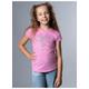 T-Shirt TRIGEMA "TRIGEMA mit glitzerndem Herz-Motiv" Gr. 140, pink (candy) Kinder Shirts T-Shirts