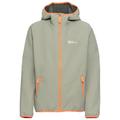 Softshelljacke JACK WOLFSKIN "FOURWINDS JACKET KIDS" Gr. 128, grün (mint leaf) Kinder Jacken Bekleidung