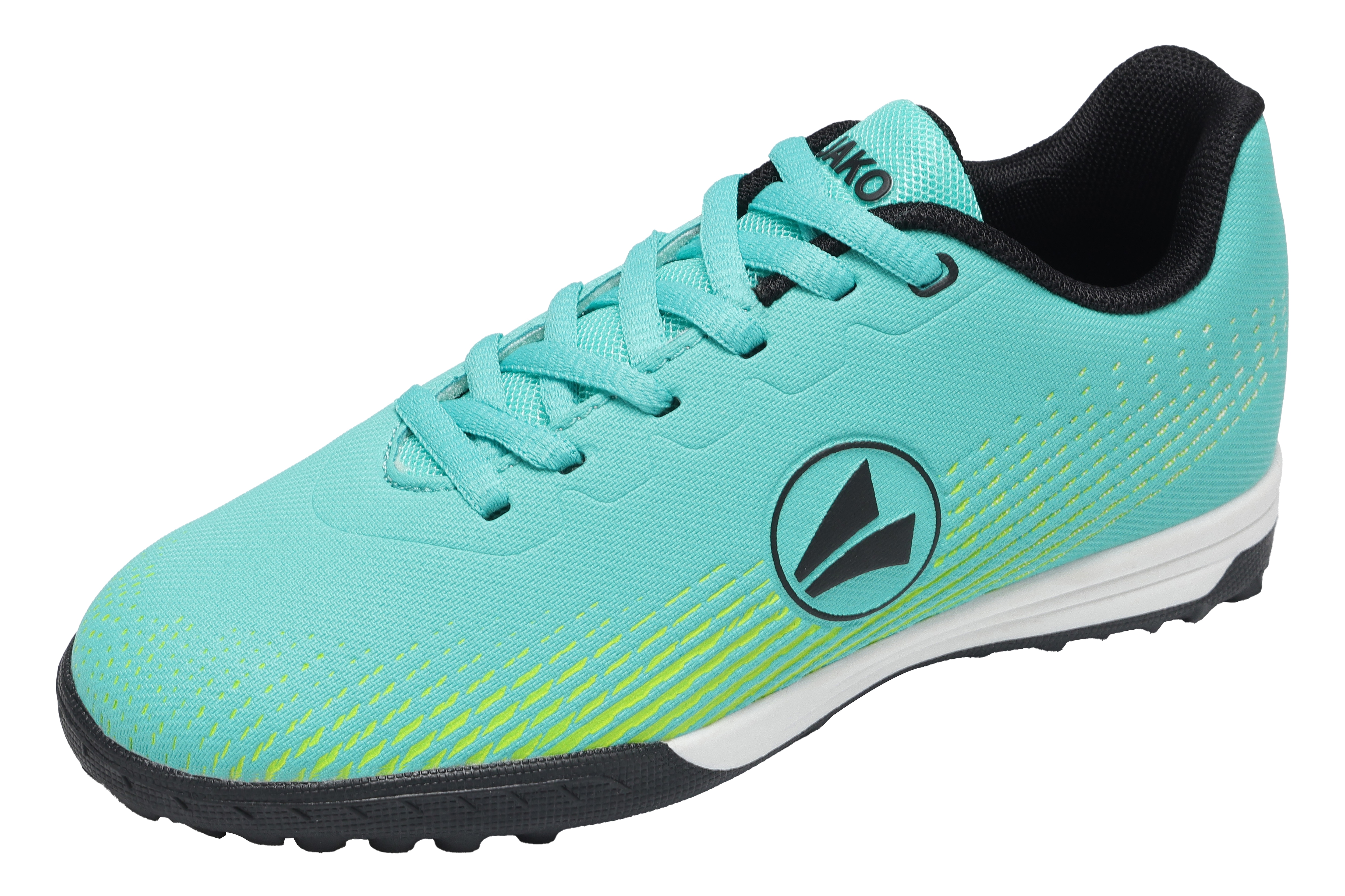 Fußballschuh JAKO "J-ST Skill", Mädchen, Gr. 40, blau (türkis, lime), Synthetik, Textil, Schuhe Fußballschuh, für verschiedene, synthetische Hartplatz-Typen)