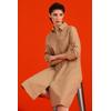 Sommerkleid SENSES.THE LABEL, Damen, Gr. XS, US-Größen, beige (natural beige), Material: 100% Baumwolle, unifarben, casual, regular fit normal, hoch geschlossener Ausschnitt, 3/4-Ärmel eingesetzt 1-Knopf-Manschette, Kleider, aus Baumwolle