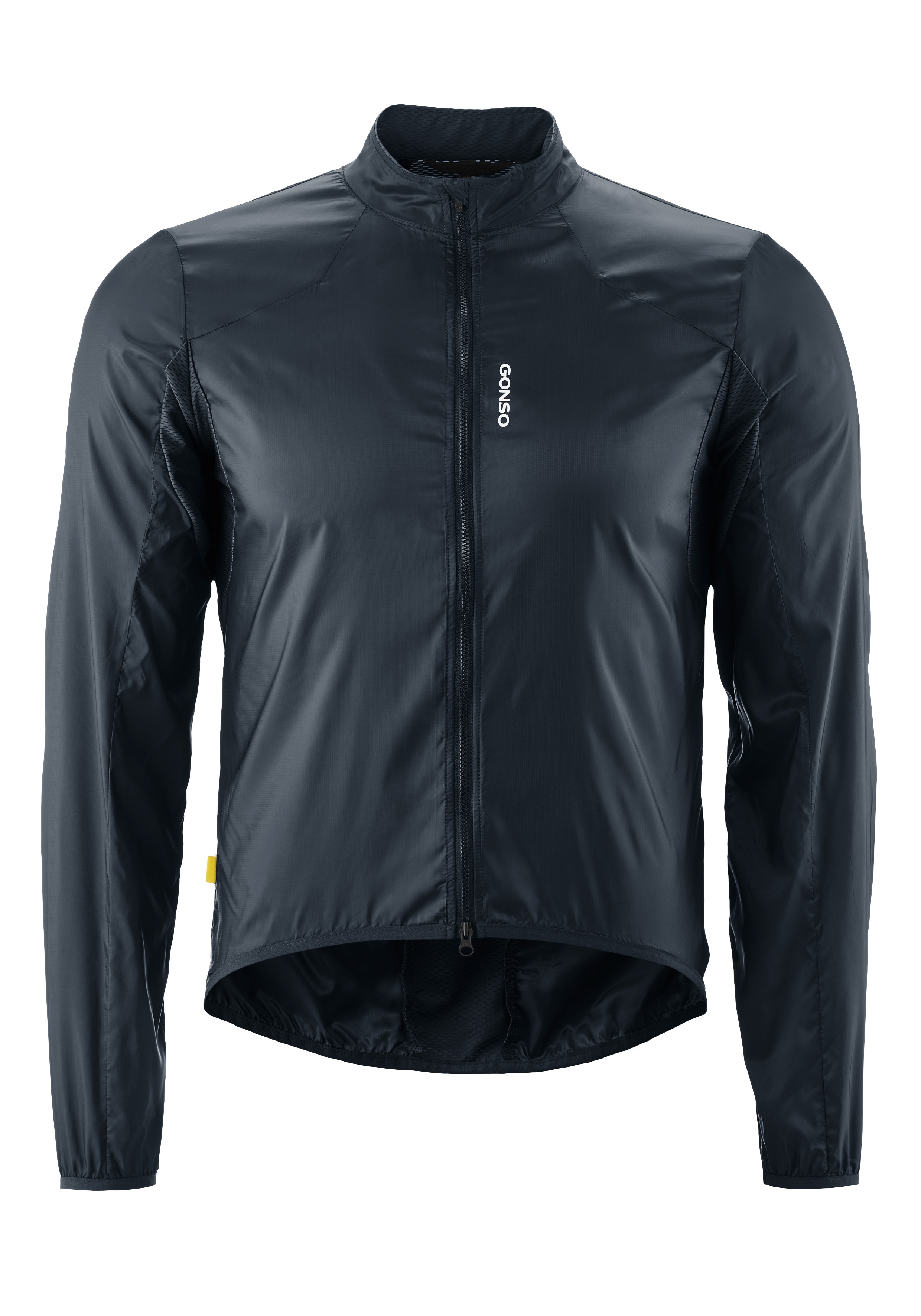 Fahrradjacke GONSO "Road Jacket Wind M", Herren, Gr. XXXL, blau (nachtblau), 100% Polyester, Rundhals, Jacken, Herren Radjacke, atmungsaktive Rennrad-Windjacke, Funktionsjacke Image