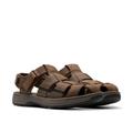 Sandale CLARKS "Saltway Cove" Gr. 42, braun (dark brown lea) Herren Schuhe Sandalen