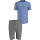 Pyjama CALVIN KLEIN UNDERWEAR "S/S SHORT SET" Gr. XL (54), blau (linear logo_griffin) Herren Homewear-Sets Pyjamas mit Calvin Klein Logoschriftzügen