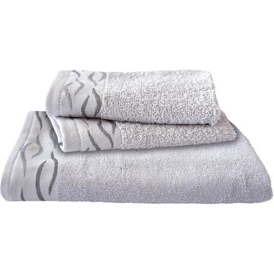 Handtuch Set DYCKHOFF "Wave", silber, 3 tlg., Frottier, Frottier, Obermaterial: 100% Baumwolle, Handtuch-Sets, mit Jacquard-Bordüre;4 Handtücher (50x100cm), 2 Duschtücher (70x140cm) Image