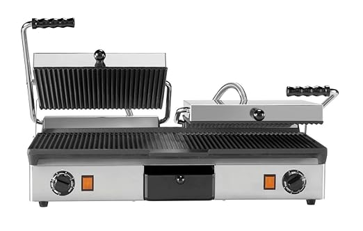 MilanToast – Doppelte Grillplatte aus Gusseisen mit glatten Rippen, 220–240 V, 3,5 kW Image