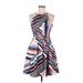 Vince Camuto Casual Dress: Blue Chevron Dresses - Women's Size 6