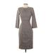 Zara Casual Dress - Sheath: Gray Brocade Dresses - Women's Size X-Small