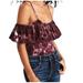 American Eagle Outfitters Tops | American Eagle Outfitters Tie Dye Off The Shoulder Bodysuit Women Size Large | Color: Purple/White | Size: L