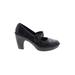 indigo by Clarks Heels: Loafers Chunky Heel Casual Black Print Shoes - Women's Size 6 - Round Toe