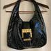 Michael Kors Bags | Hobo Bag Michael Kors Black Patent Croc Embossed Hobo Bag With Gold Buckle | Color: Black | Size: Os