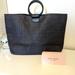 Kate Spade Bags | Kate Spade New York Black Raffia Tote Bag Carryall Shopping Bangle Ring Handles | Color: Black | Size: Os