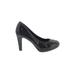 Old Navy Heels: Slip On Chunky Heel Cocktail Black Print Shoes - Women's Size 9 - Round Toe
