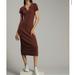 Anthropologie Dresses | Anthropologie Dolan Brown Ribbed Sweater Knit Polo Bodycon Midi Dress Maxi Xs | Color: Brown | Size: Xs