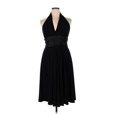 Jones Wear Dress Cocktail Dress - A-Line V-Neck Sleeveless: Black Solid Dresses - Women's Size 14