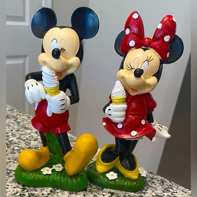 Disney Other | Disney Minnie And Mickey Mouse Garden Statues | Color: Black/Red | Size: 2 Statues