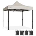 YITAHOME 3x3M Pop-Up-Pavillon Wasserdicht Hochleistungs Gartenpavillon Zelt mit Tragetasche und Gewichtstaschen für den Einsatz im Freien, Camping, Märkte, Terrasse, BBQ Beige