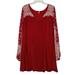 Free People Dresses | Free People Dreamy Daze Red Mini Dress Paisley Prairie V-Neck Size Large | Color: Red/White | Size: L