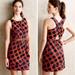 Anthropologie Dresses | Anthropologie Maeve Rokin Textured Cross Back Dot Dress Burnt Orange Navy 8 | Color: Blue/Orange | Size: 8