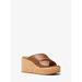 Michael Kors Shoes | Michael Michael Kors Cary Leather Wedge Sandal 8 Luggage New | Color: Brown | Size: 8