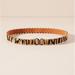 Anthropologie Accessories | Anthropologie Tiger Calf Hair Stretchy Thin Belt Small Brown Black Brass Hook | Color: Black/Brown | Size: Os