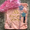 Disney Accessories | Disneyland Pink Bibbidi Bobbidi Boutique Cinch Sack Tote Bag Nwt New | Color: Blue/Pink | Size: Osg