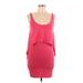 Tart Casual Dress - Mini Scoop Neck Sleeveless: Pink Solid Dresses - Women's Size Large