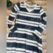 Lularoe Dresses | Navy Blue And White Stripe Long Sleeve Swing Dress (M Medium Lularoe Emily Llr) | Color: Blue/White | Size: M