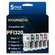 Woungzha PFI-320 Compatible Ink Cartridges for Canon PFI-320 PFI 320 Ink Cartridges Works with Printers for Canon ImagePROGRAF TM-200 TM-205 TM-300 TM-305 (5-Pack)