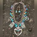 Free People Jewelry | Free People ‘80s Silver Milagro Chunky Turquoise Necklace By Ritual Vintage | Color: Blue/Silver | Size: Os