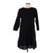 ASOS Casual Dress - DropWaist High Neck 3/4 sleeves: Black Solid Dresses - Women's Size 8