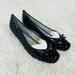 Jessica Simpson Shoes | Jessica Simpson Black & Silver Shiny Small Wedge Pokadot Bow Shoes Size 7.5 | Color: Black/Silver | Size: 7.5