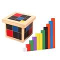 Oshhni Wooden Toy, Math Toy with Wooden Sticks, Preschool Learning Tool, Montessori Math Toys, Materials for Children, Trinomial Cube