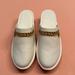Tory Burch Shoes | New Tory Burch Ivory Mini Benton Clogs With Gold Charm. Size 8.5. | Color: Gold | Size: 8.5