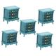 BESTonZON 5pcs Mini Bedside Table Doll House Nightstand Doll Nightstand Cabinet Drawer Nightstand Bedside Chest Drawers Mini Doll Furniture Mini House Nightstand Miniature Plastic Ornaments