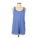 RBX Active Tank Top: Blue Color Block Activewear - Women's Size Medium