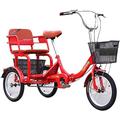 UYSELA Outdoor Sports Scooter Adults Tricycle 3 Wheel Cruiser Trike Bikes, Folding Adult Tricycles 16 inch 1 Speed Trike Adjustable Manpower Pedal with Shopping Basket and Elderly Child