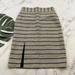 Anthropologie Skirts | Maeve Anthropologie Marin Midi Pencil Skirt Sz 10 P Cream Black Slit Wool Blend | Color: Black/Cream | Size: 10p