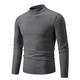 RKYNOOZX Men jumpers Autumn Sweater Men's Half High Neck Basic Solid Color Casual Versatile Round Neck Knit With Sweater Inside-dark Grey-2xl 65-78kg