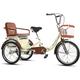 UYSELA Outdoor Sports Scooter Adults Tricycle 3 Wheel Cruiser Trike Bikes, Adult Tricycle 3-Wheel Trike Bike 20Inch 1 Speed with Basket for Shopping or Dogs Dustproof Bag Exercise Bike