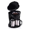 NOALED Coffee Machines 2 Stainless Steel Cups Coffee Maker Electric Drip Coffeemaker With Two S.Steel Mugs Coffee Machine Espresso