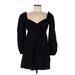 Reformation Casual Dress - Mini Plunge Long sleeves: Black Solid Dresses - Women's Size Medium