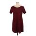 Olivaceous Casual Dress - Mini: Burgundy Solid Dresses - Women's Size Small