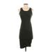 Love J Casual Dress - Bodycon: Green Solid Dresses - Women's Size Small