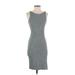 Trafaluc by Zara Casual Dress - Bodycon: Gray Solid Dresses - Women's Size Small