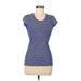 Lululemon Athletica Active T-Shirt: Blue Activewear - Women's Size 8