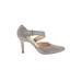 Paul Green Heels: Pumps Stilleto Glamorous Gray Print Shoes - Women's Size 6 1/2 - Almond Toe