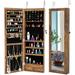 Wall Hanging Jewelry Armoire, Lockable Storage Organizer W/LED Lights